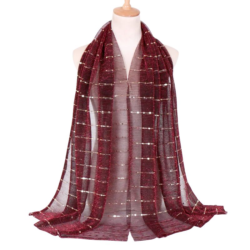 Lightweight Metallic Sequins Soft Head Scarf Shawl M32