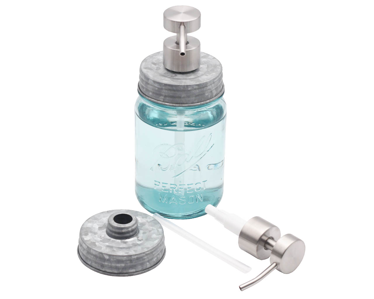 Satin / Brushed Finish Soap Pump Dispensers for Mason Jars - Concordia Style Boutique