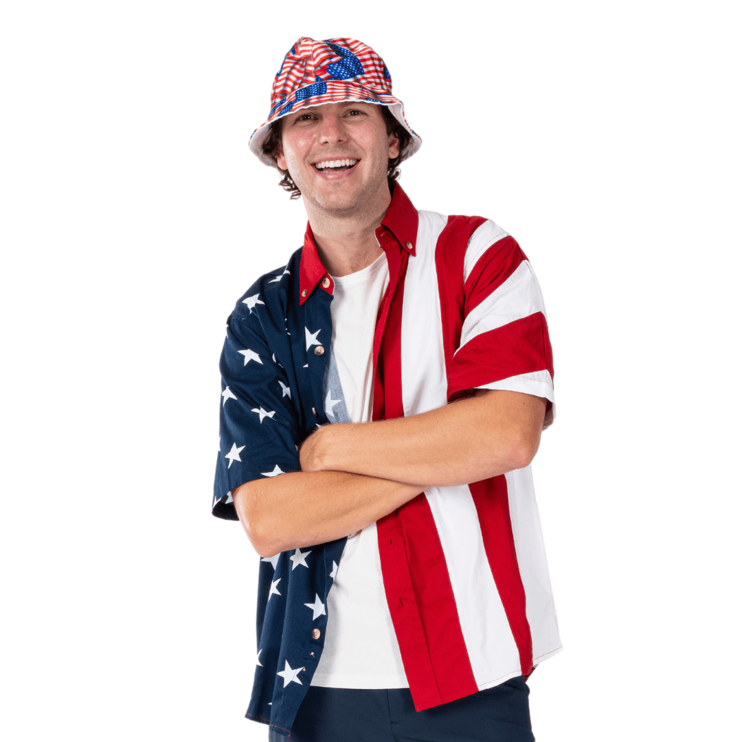 Men's Stars & Stripes 100% Cotton Button-Up Shirt - Concordia Style Boutique