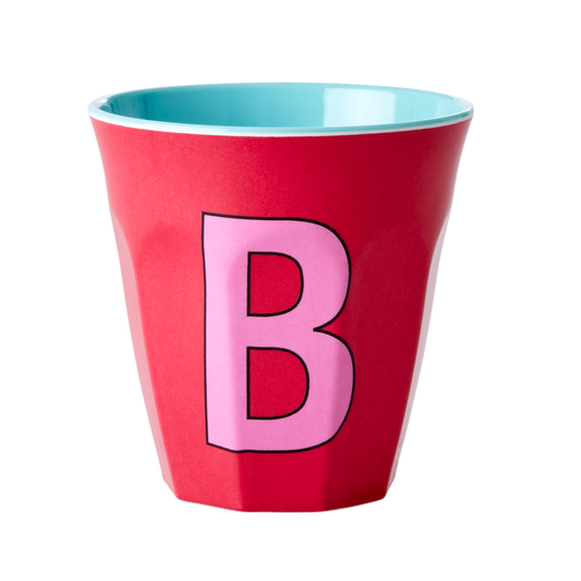 Melamine Cup - Medium with Alphabet in Pinkish Colors | Letter B