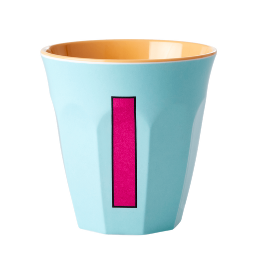 Melamine Cup - Medium with Alphabet in Pinkish Colors | Letter I
