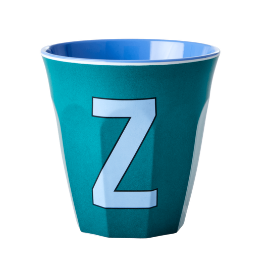 Melamine Cup - Medium with Alphabet in Bluish Colors | Letter Z