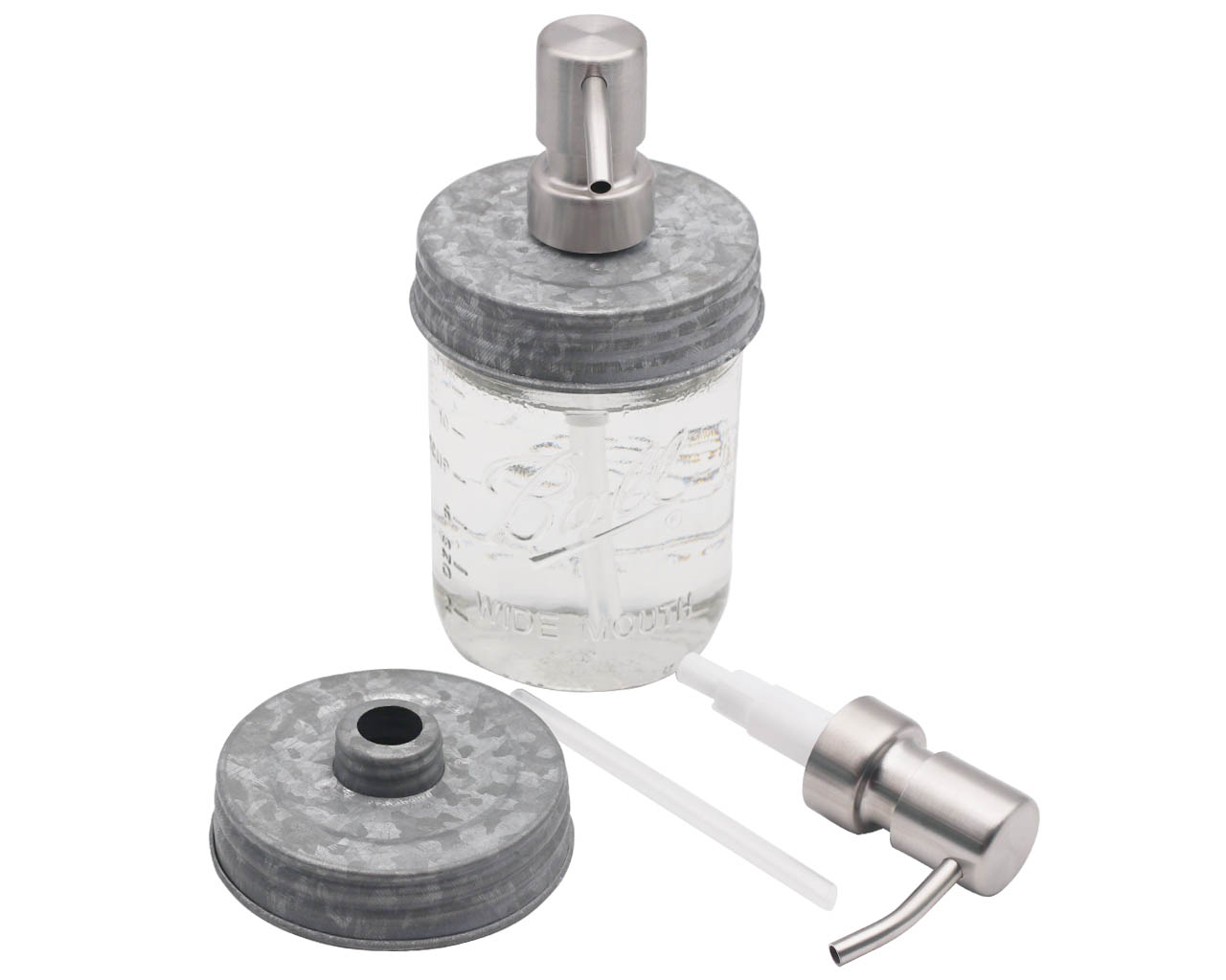 Satin / Brushed Finish Soap Pump Dispensers for Mason Jars - Concordia Style Boutique