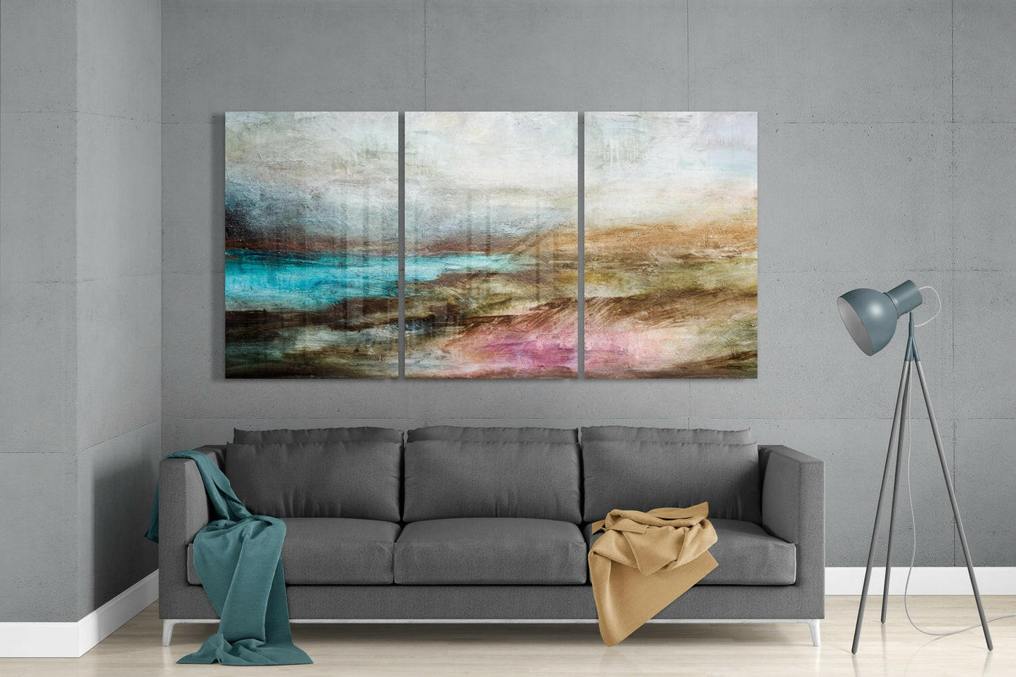Abstract Lake Mega Glass Wall Art
