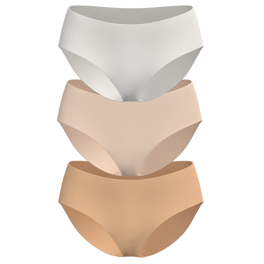 Mid Rise Bikini 3 Pack [Light Neutrals]
