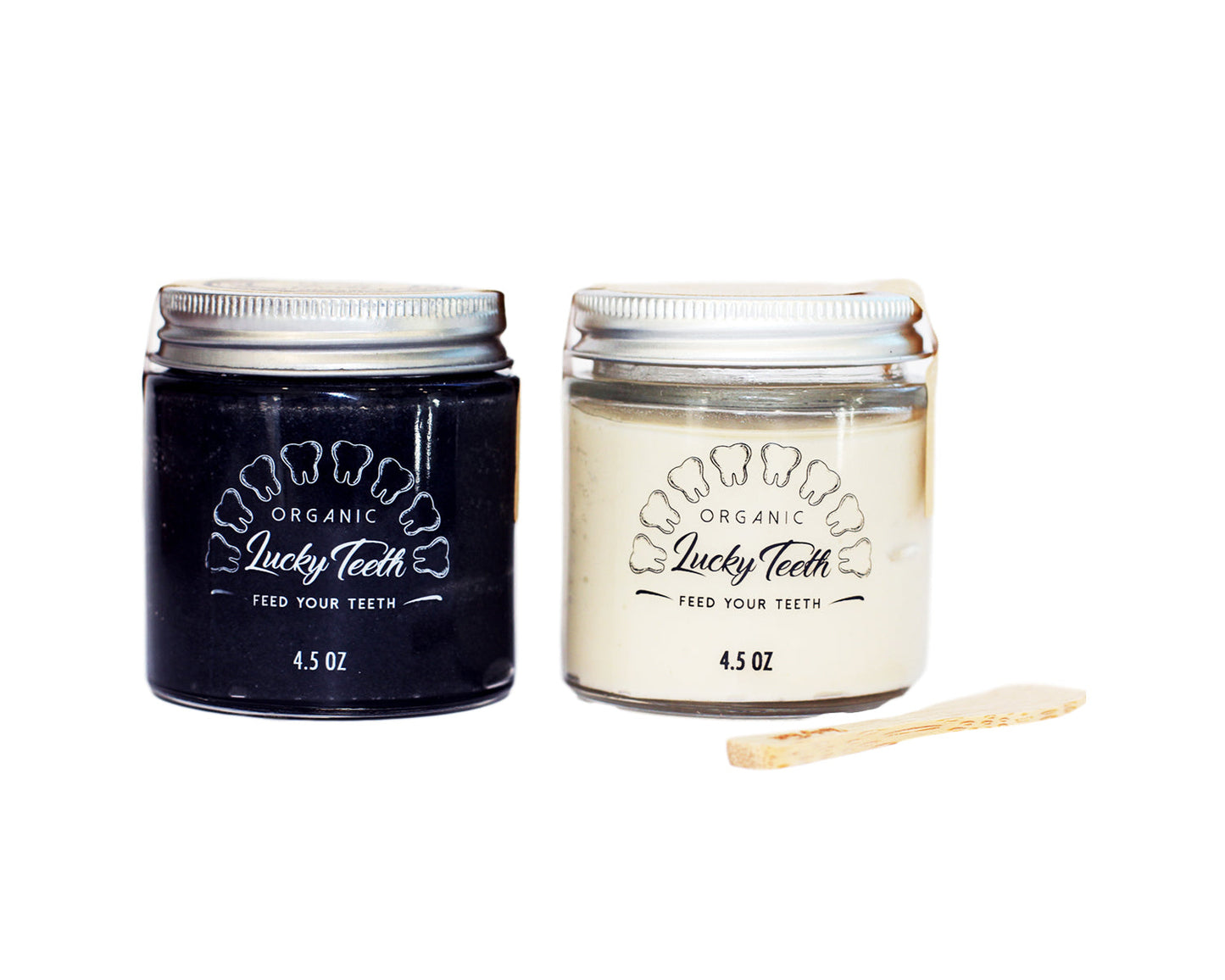 Mixed Glass Jar Organic Toothpaste Pack - Charcoal and Regular Toothpaste Pack