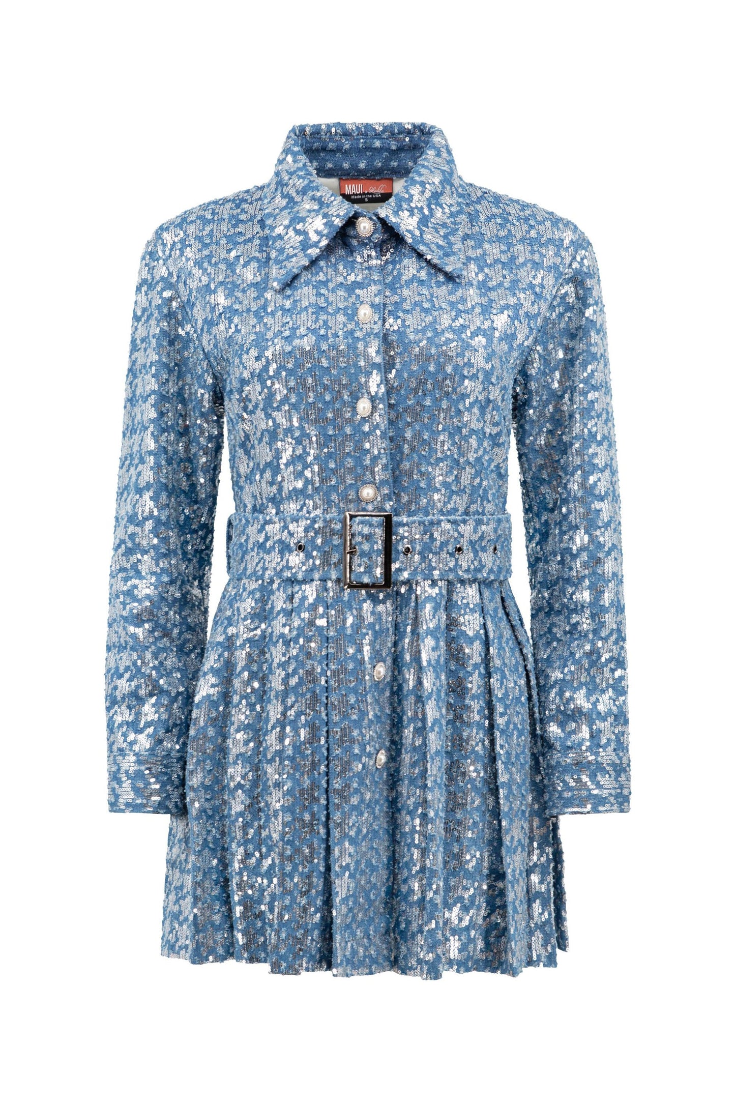 Michelle Sequin Denim Dress