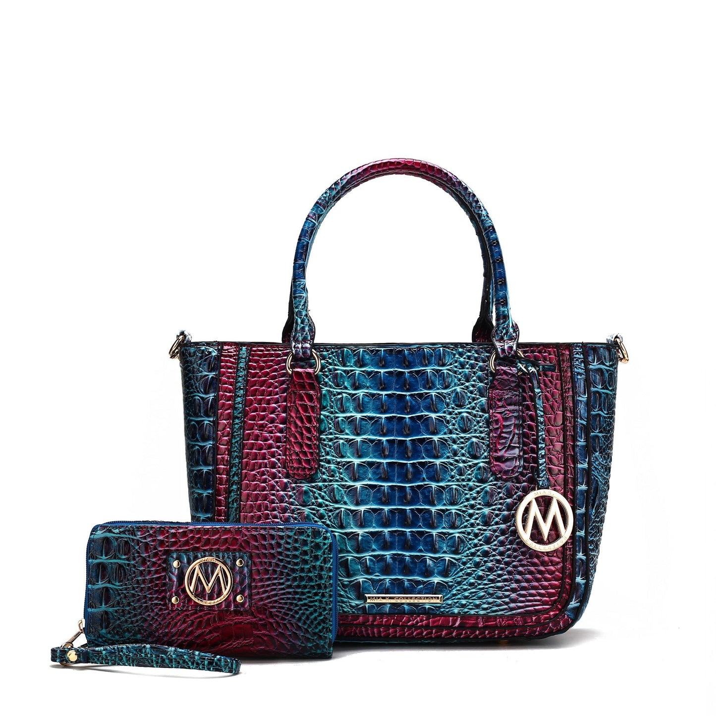 Bonnie Gradient Croc Shoulder Bag and Set (Croc Brown)