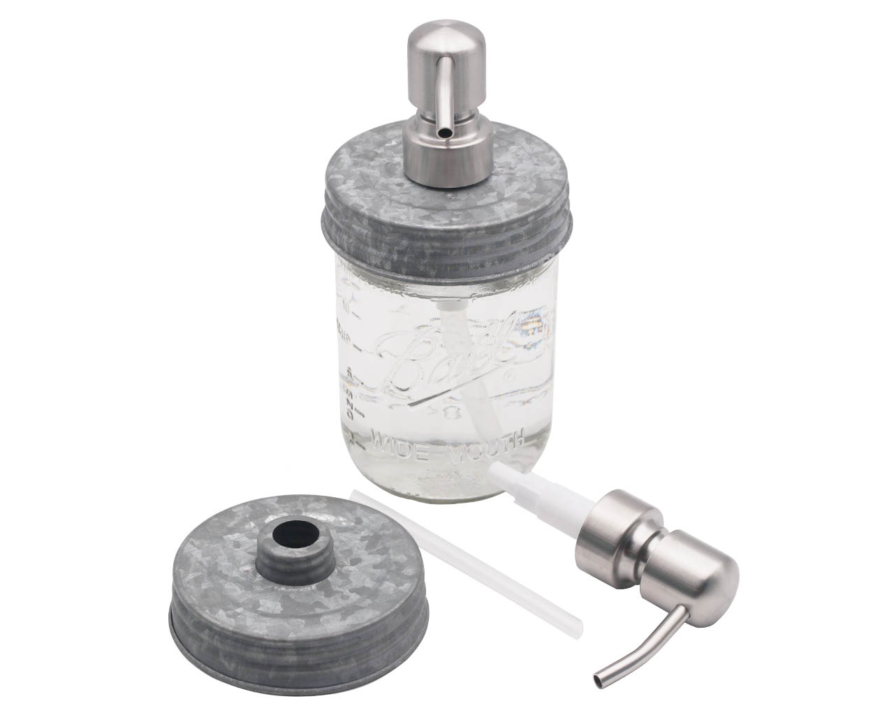 Satin / Brushed Finish Soap Pump Dispensers for Mason Jars - Concordia Style Boutique
