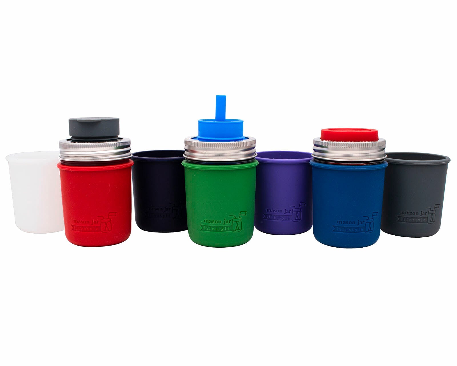 Silicone Sleeve for Regular Mouth Half Pint 8oz Mason Jars - Concordia Style Boutique