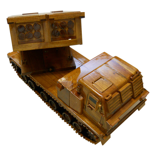 MLRS Vehicle Mahogany Wood Desktop Truck combo Model