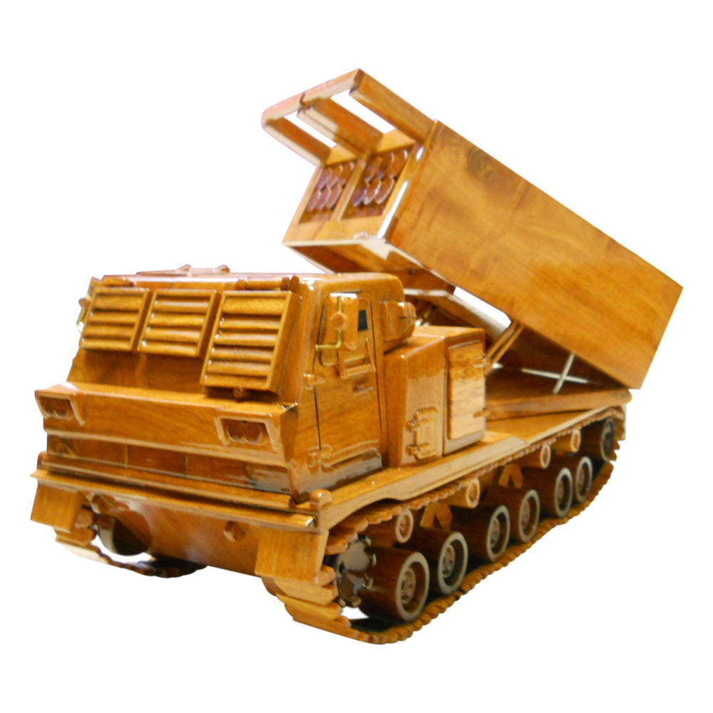 MLRS Vehicle Mahogany Wood Desktop Truck combo Model