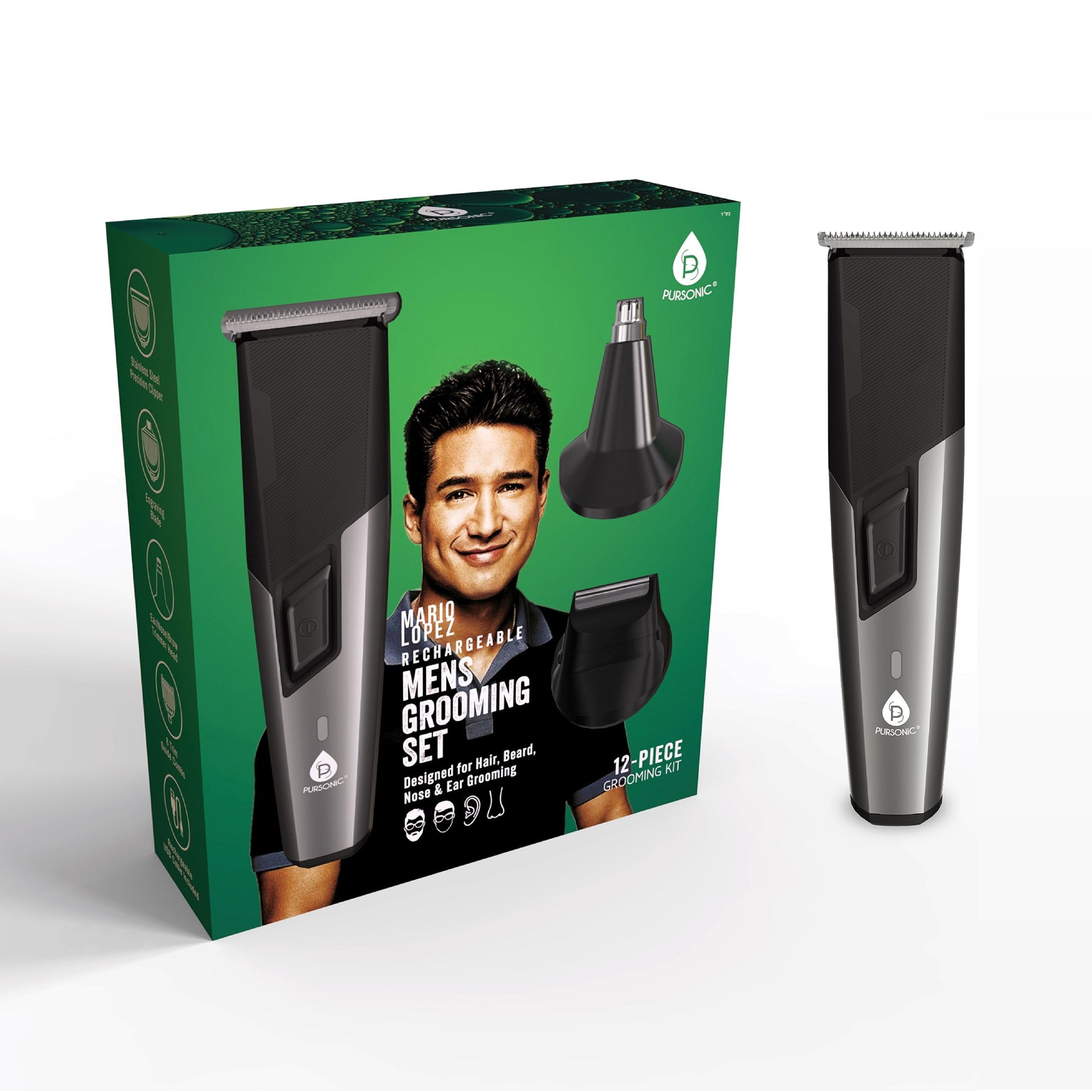 Mario Lopez Rechargeable Men's Grooming Set - Complete Hair, Beard, Nose, and Ear Grooming Kit - Concordia Style Boutique