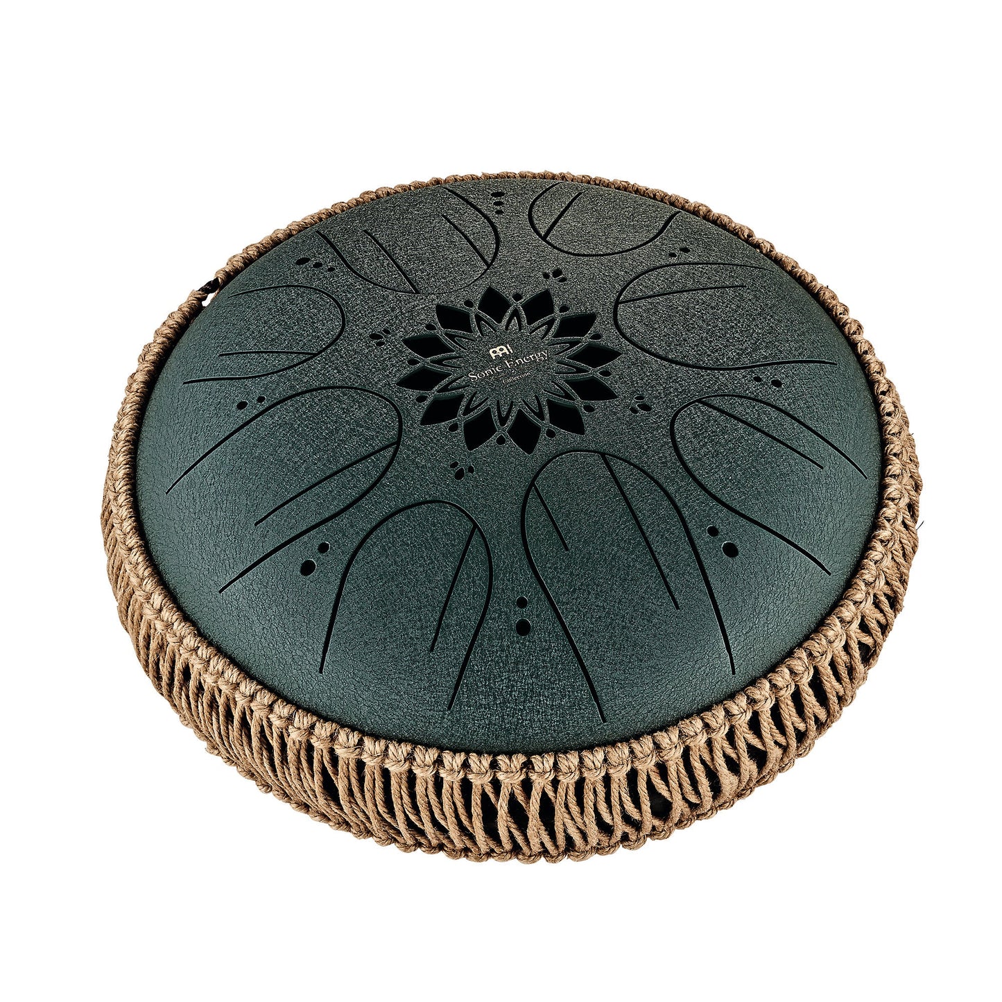 10" Medium Octave Steel Tongue Drum, F# Minor, 8 Notes, 432 Hz, Dark Green