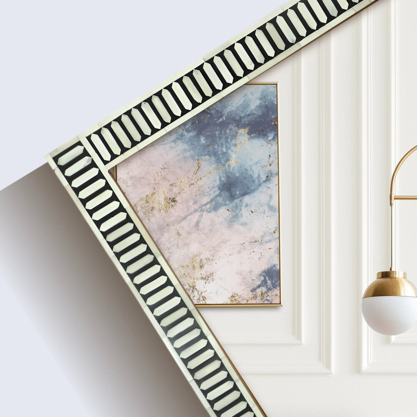 Handmade Bone & Resin Inlay Wall Hanging Mirror Frame – 40x30 - Concordia Style Boutique