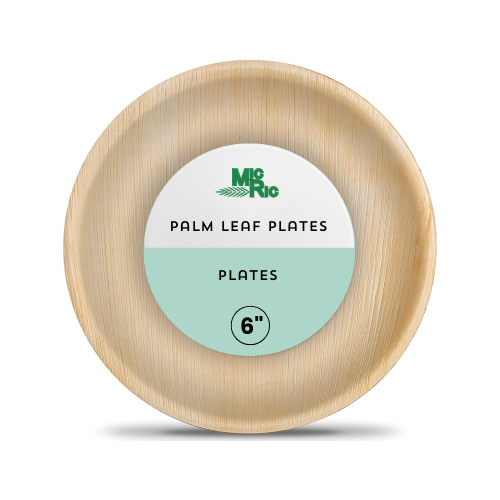 Palm leaf  6 Inch Round Plate (600 Pack) 0.25 each
