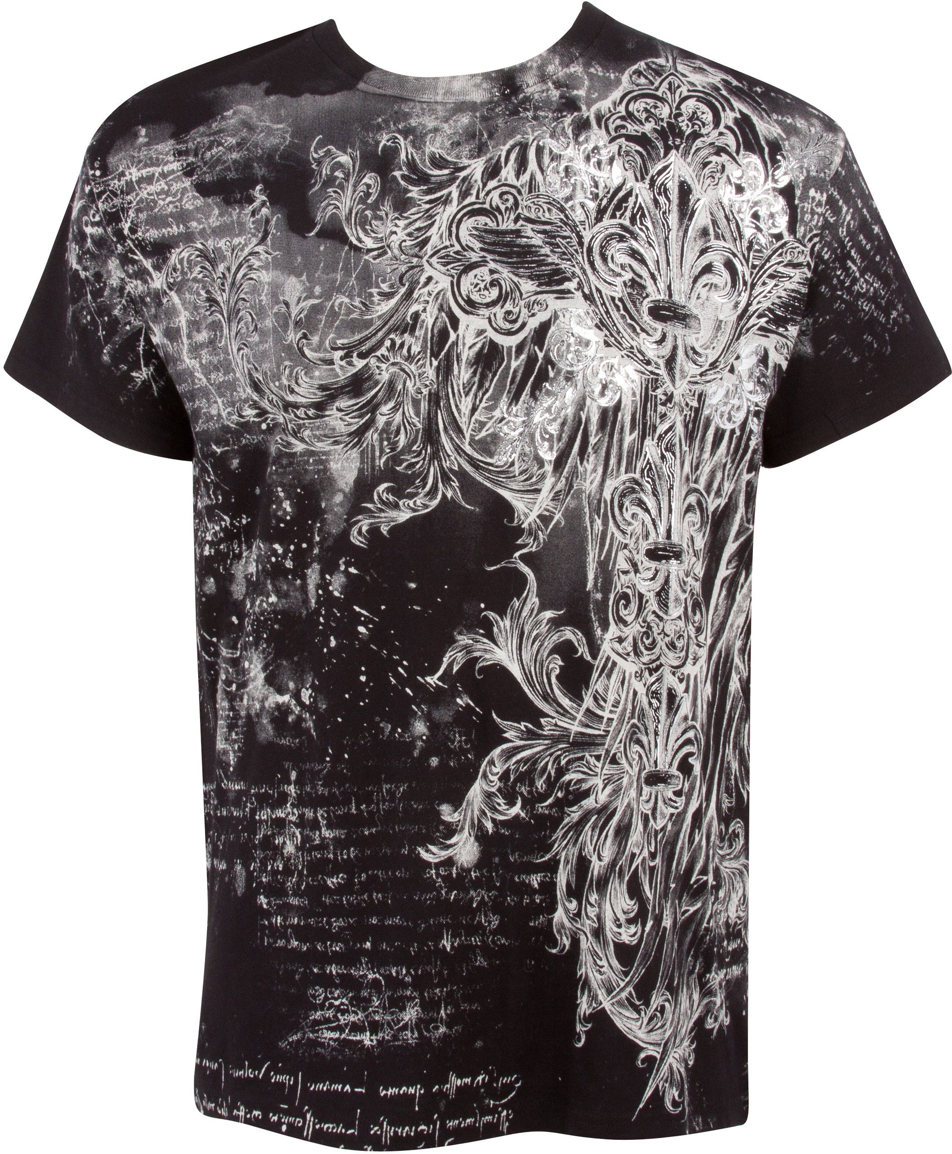 Sakkas Vines and Fleur De Lis Metallic Cotton Mens T-Shirt - Concordia Style Boutique