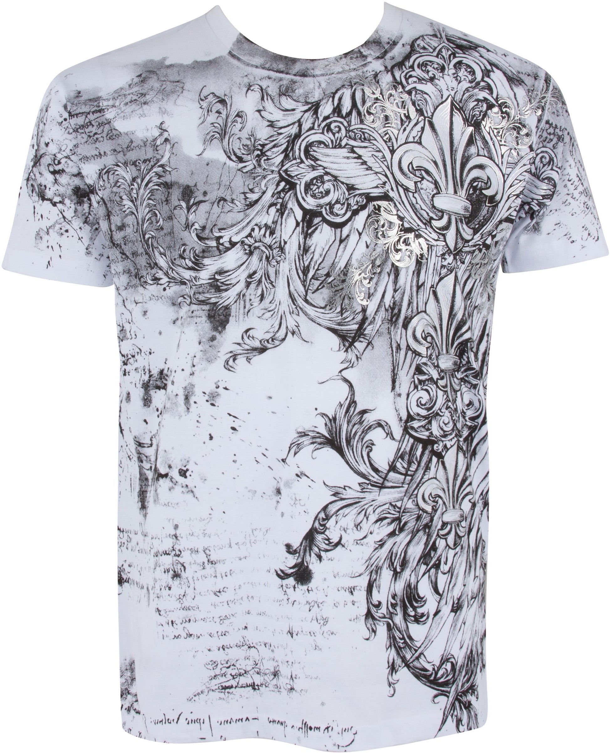 Sakkas Vines and Fleur De Lis Metallic Cotton Mens T-Shirt - Concordia Style Boutique
