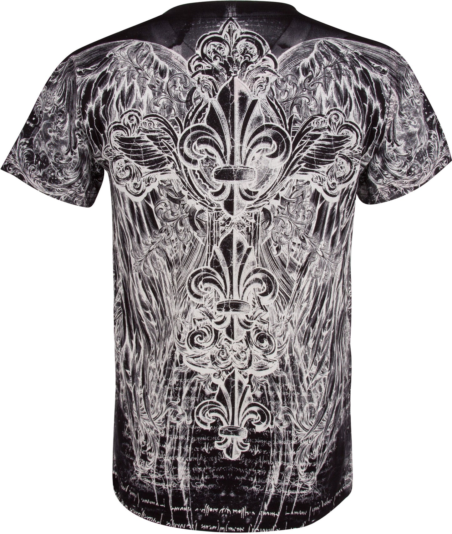 Sakkas Vines and Fleur De Lis Metallic V-Neck Mens T-Shirt - Concordia Style Boutique