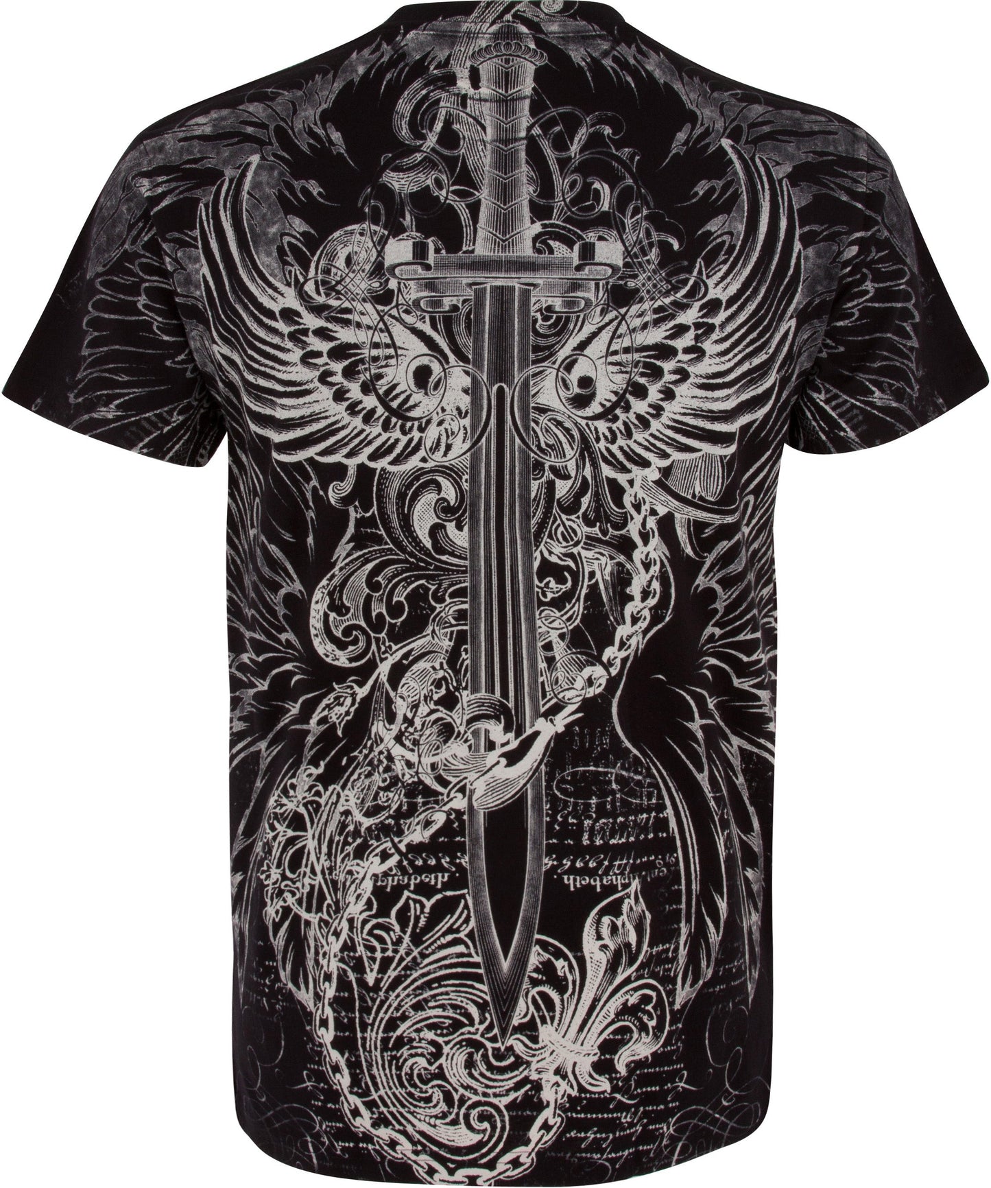 Sakkas Eagle,Sword and Chains Metallic Cotton Mens T-Shirt - Concordia Style Boutique