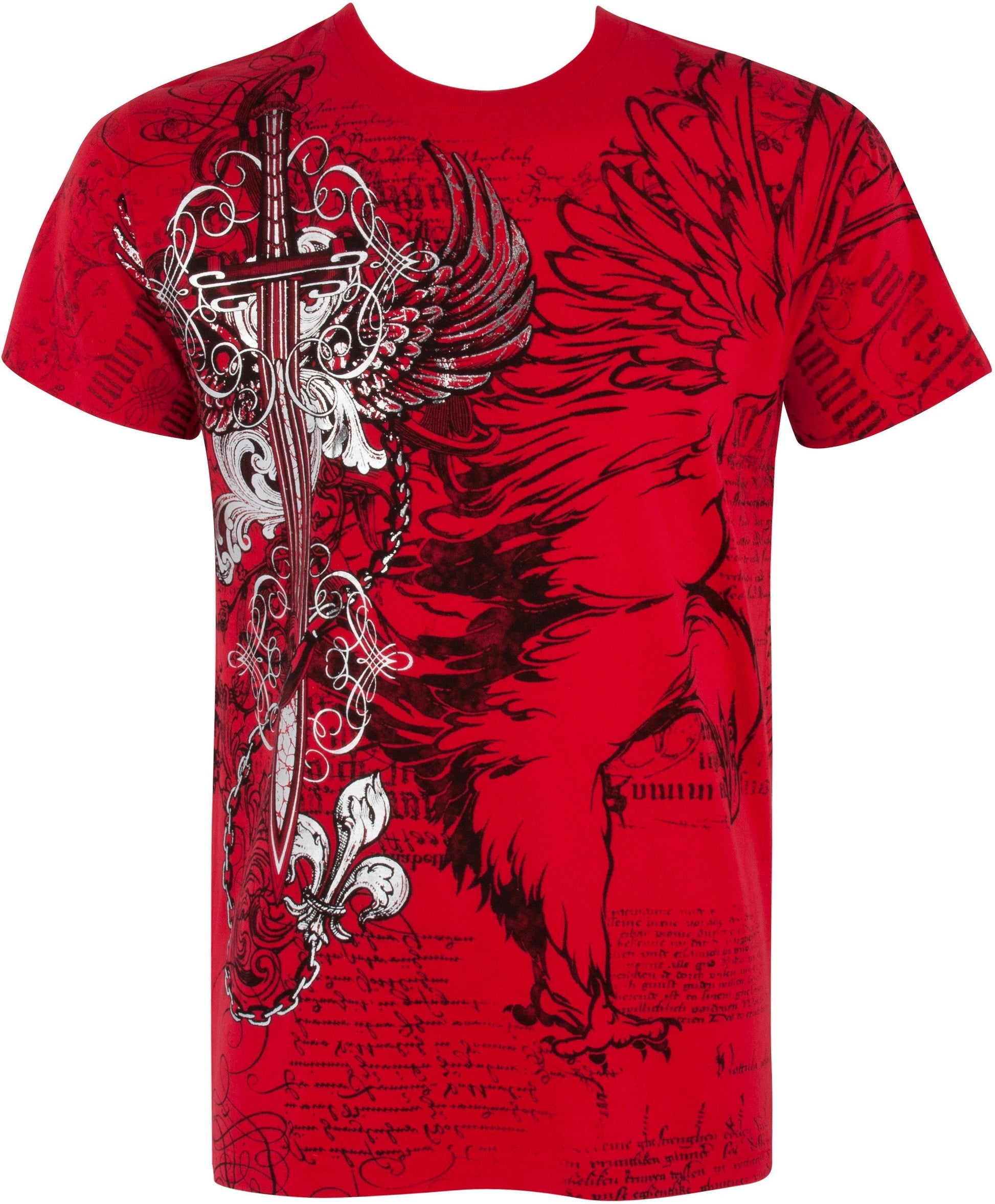 Sakkas Eagle,Sword and Chains Metallic Cotton Mens T-Shirt - Concordia Style Boutique