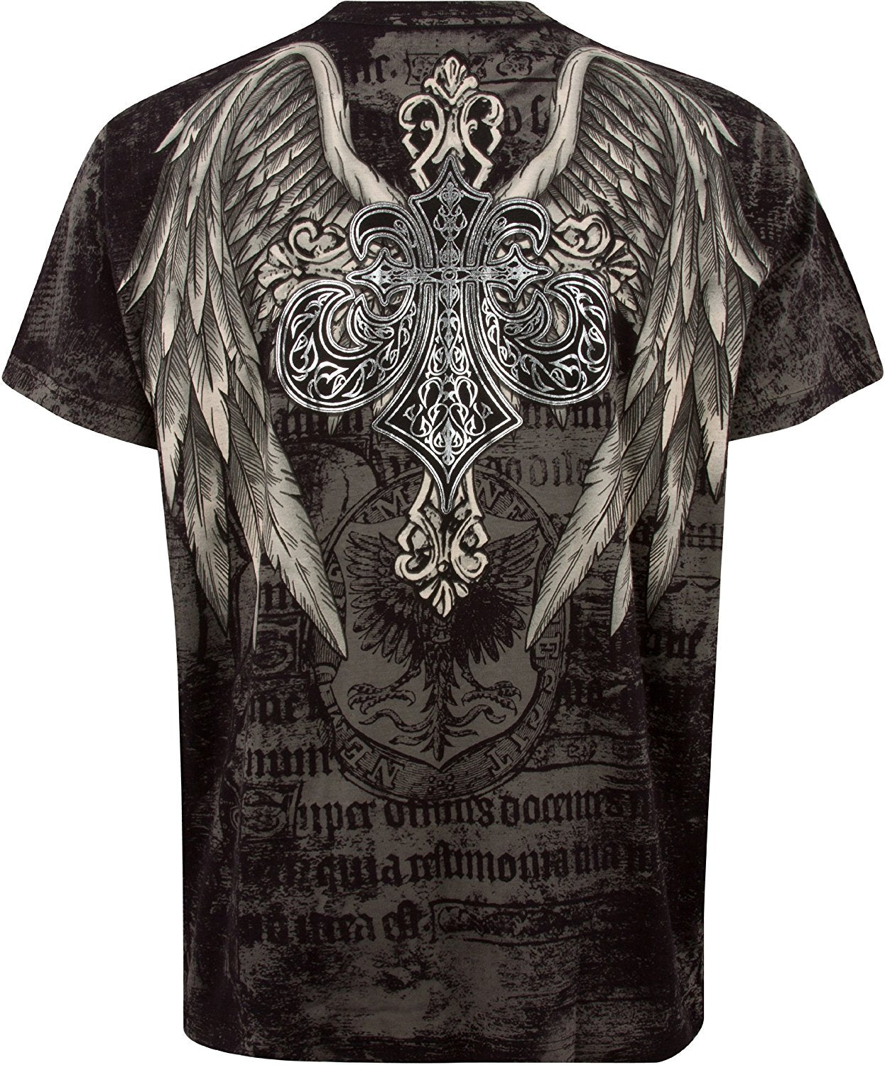 Royalty Metallic Silver Short Sleeve Crew Neck Cotton Mens Fashion T-Shirt - Concordia Style Boutique