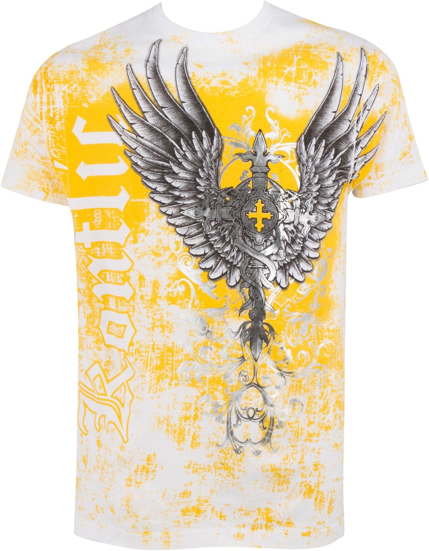 Sakkas Great Guardian Metallic Embossed Mens Fashion T-Shirt - Concordia Style Boutique