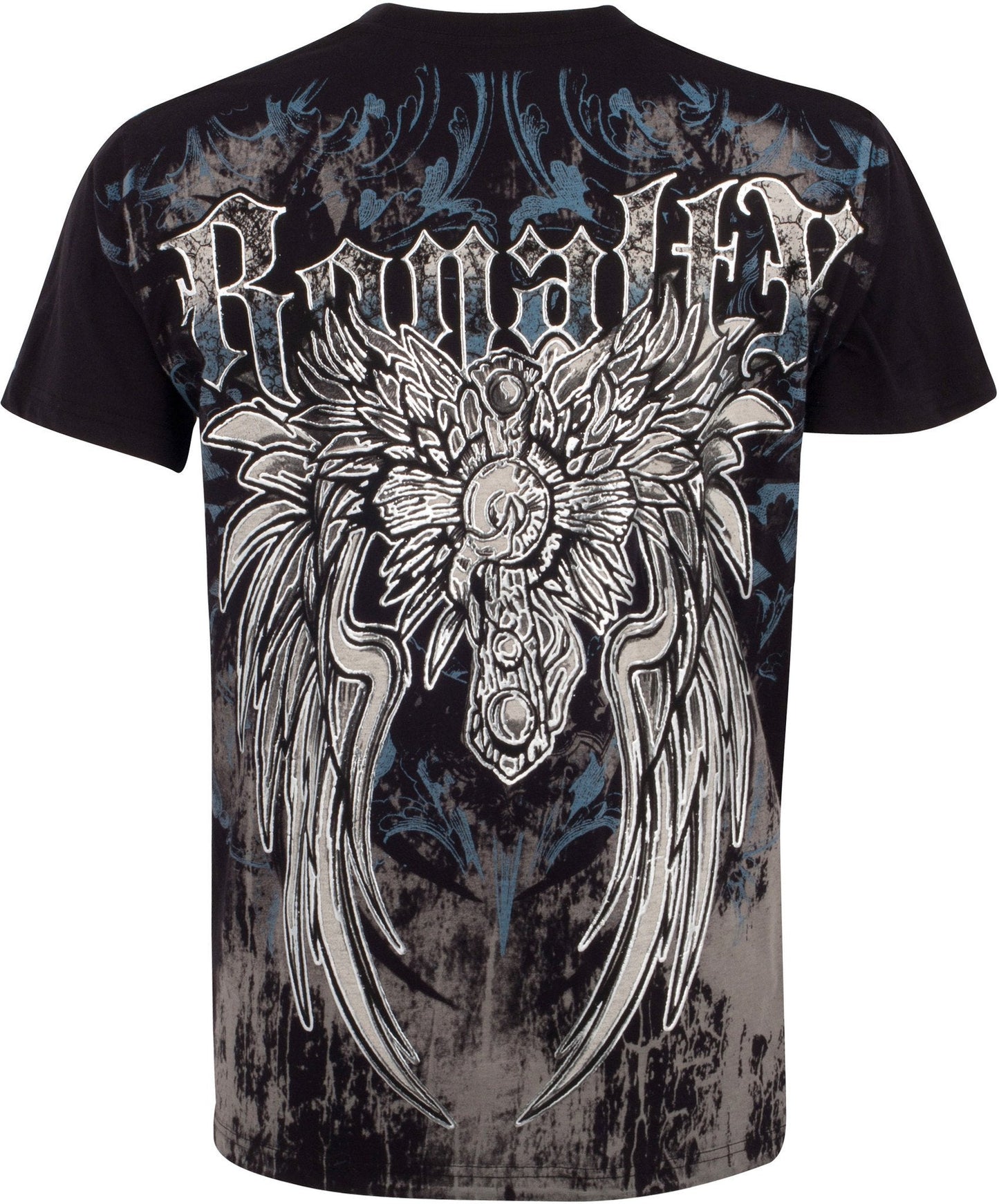Sakkas Royalty Fleur de Lis Metallic Silver Embossed Cotton Mens Fashion T-Shirt - Concordia Style Boutique