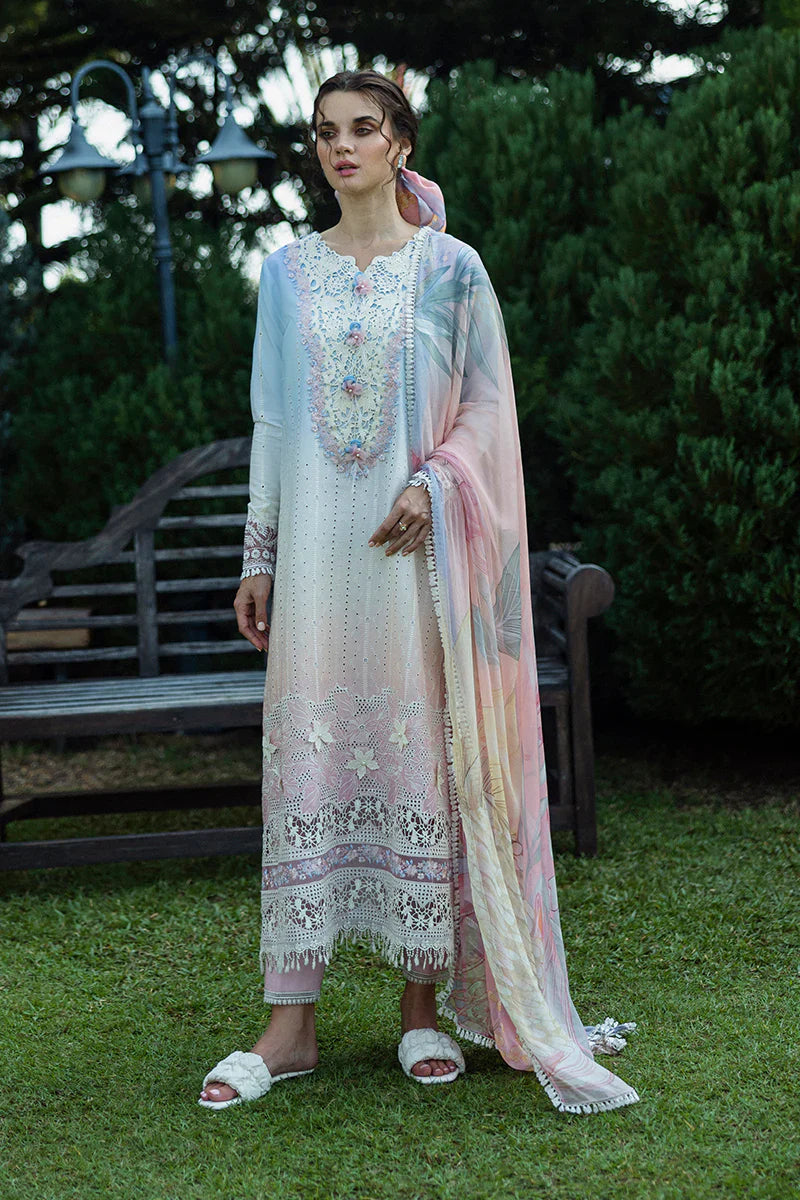 Mushq - Purezza - Three Piece Chikan Embroidered Lawn