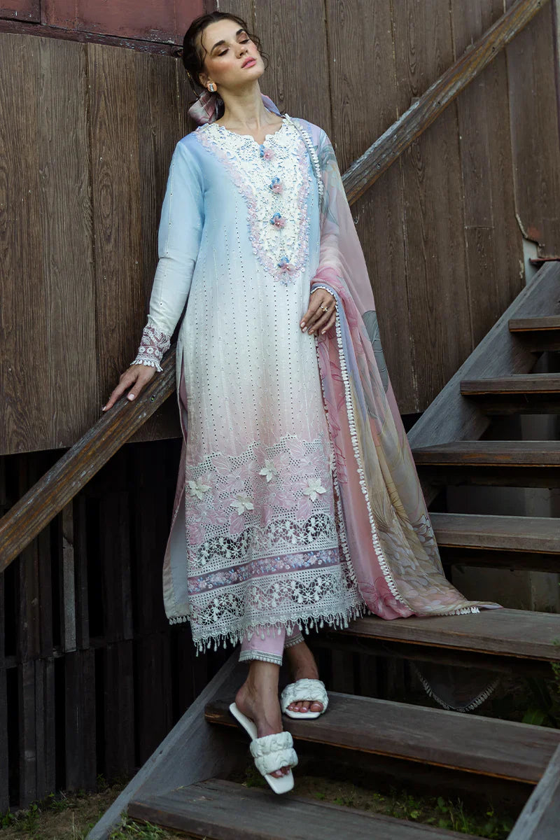 Mushq - Purezza - Three Piece Chikan Embroidered Lawn