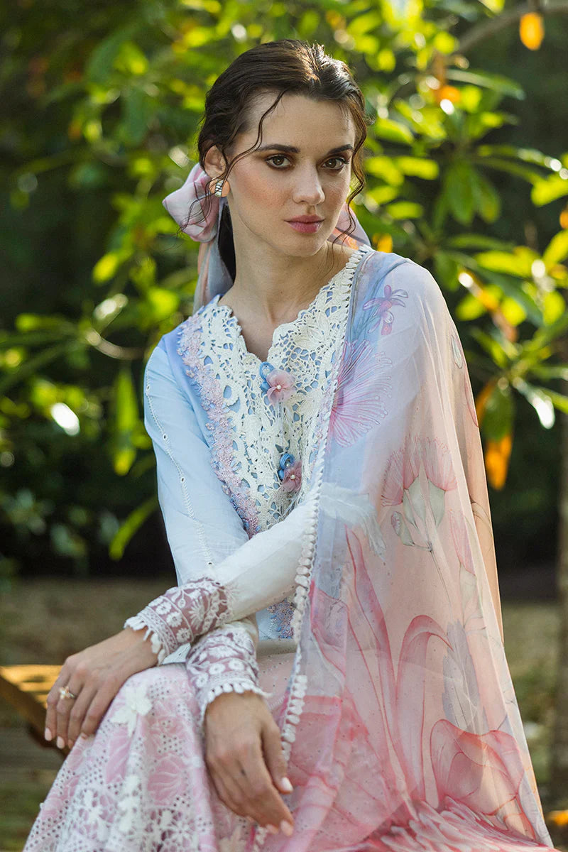 Mushq - Purezza - Three Piece Chikan Embroidered Lawn