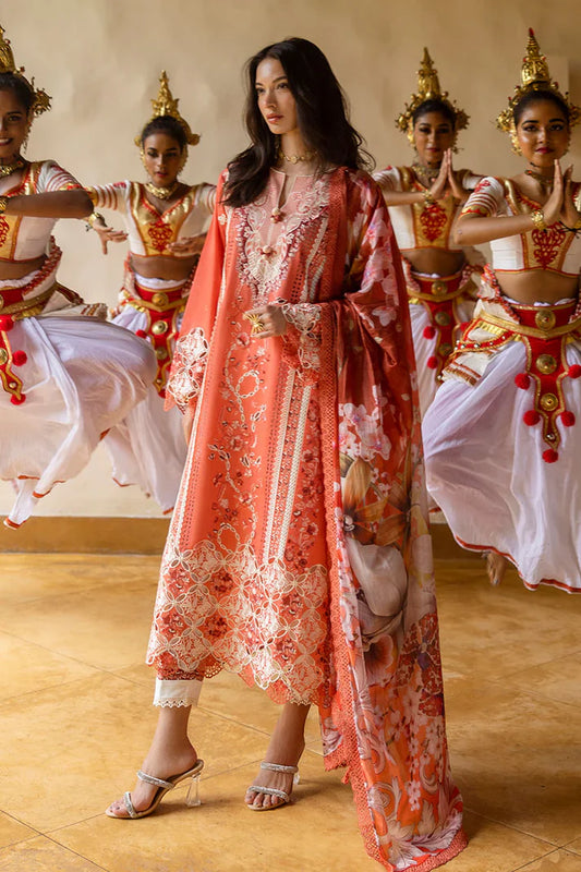 Mushq - Starry Side-03 Piece Chikan Embroidered Lawn