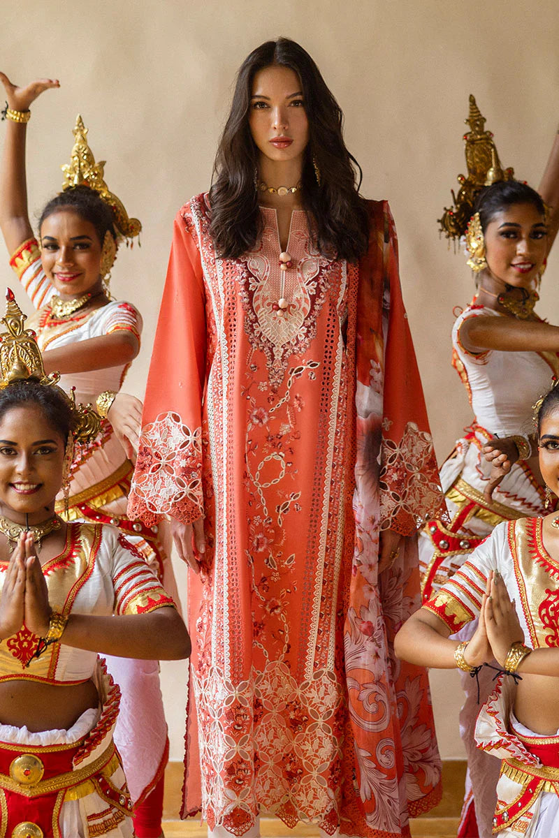 Mushq - Starry Side-03 Piece Chikan Embroidered Lawn