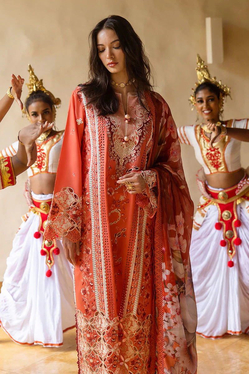 Mushq - Starry Side-03 Piece Chikan Embroidered Lawn