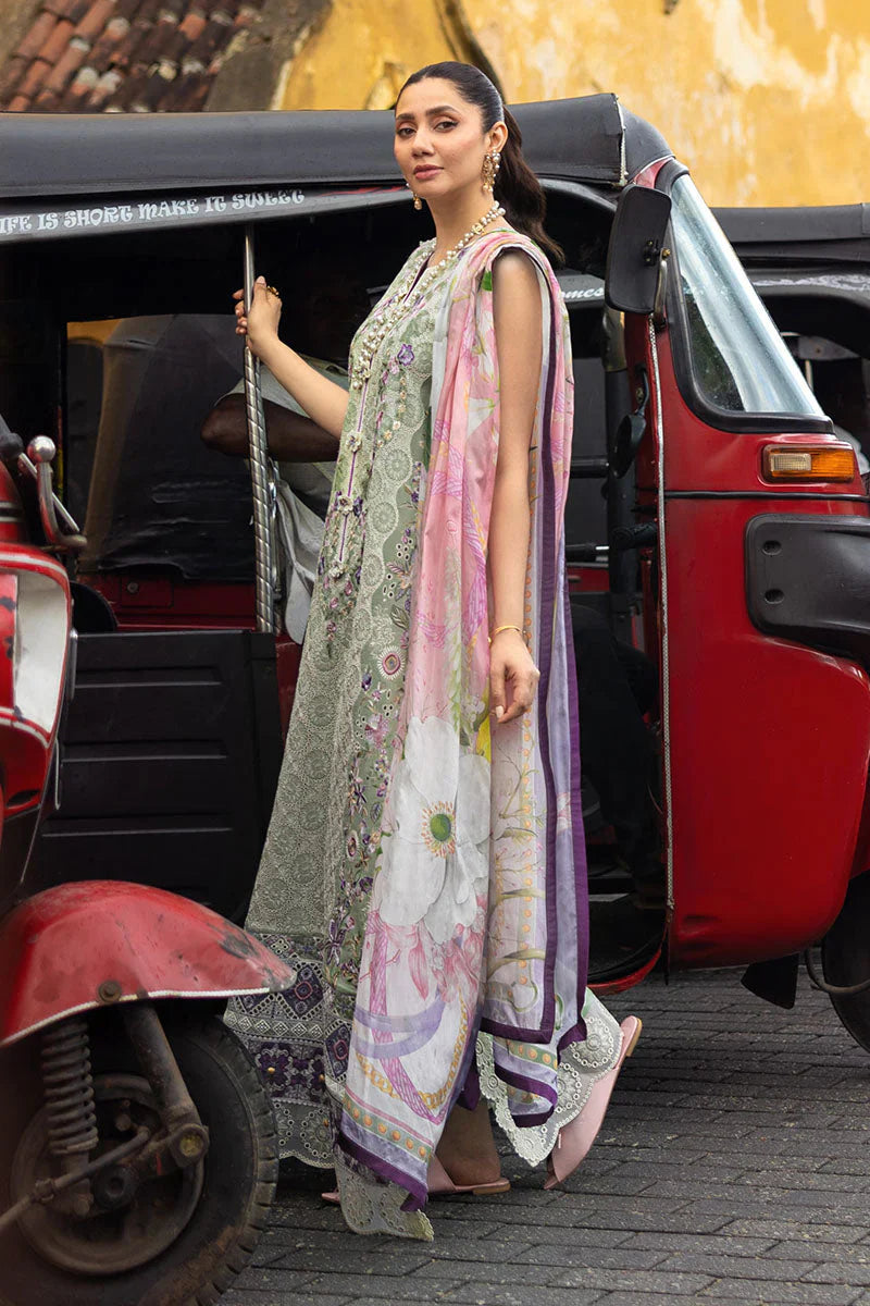 Mushq - Beaming Drift-03 Piece Chikan Printed Lawn