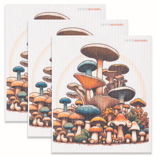 Eco-Friendly Swedish Dishcloths - Mushroom Arch Set of 3 (Paper Towel Replacements) - Concordia Style Boutique