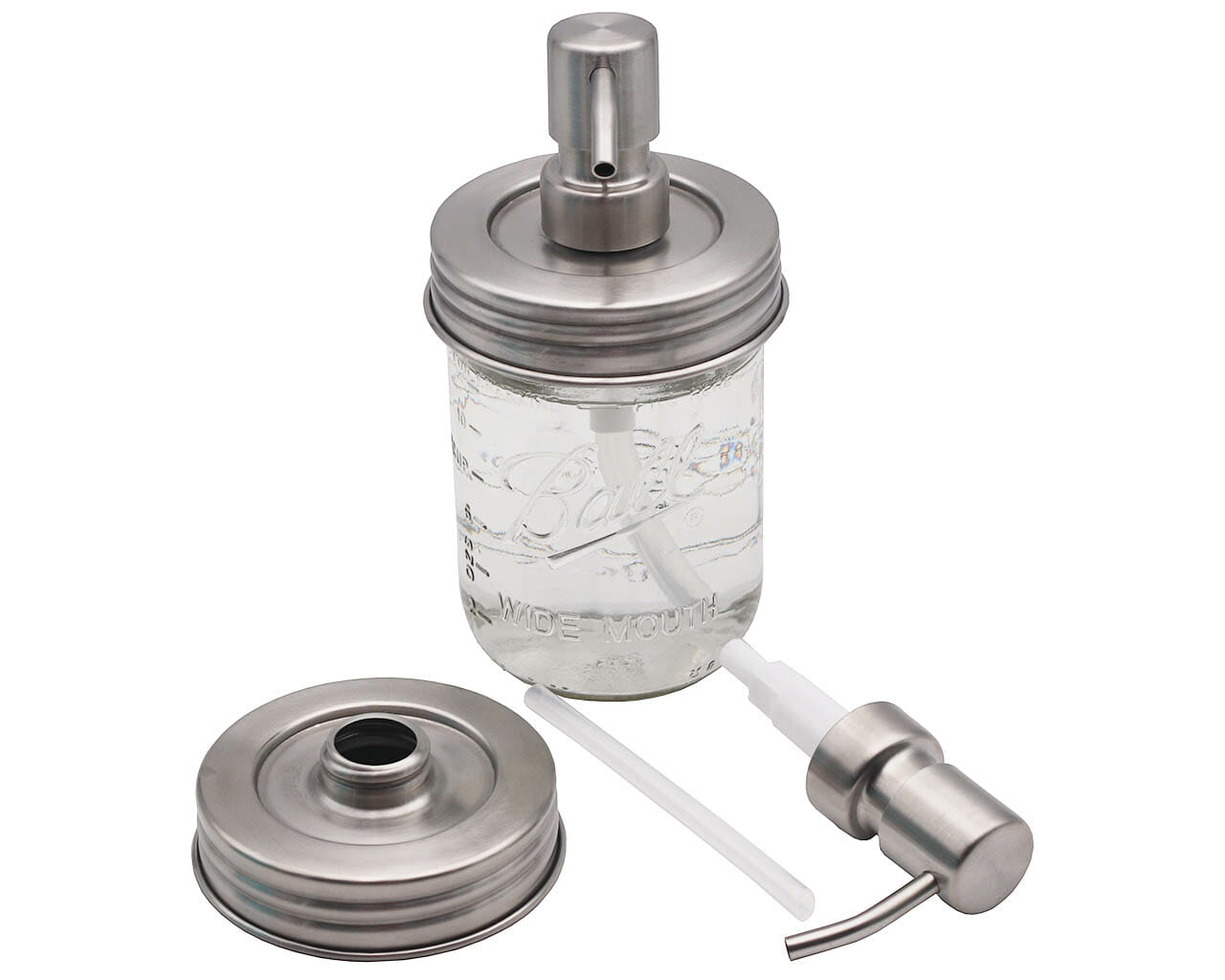 Satin / Brushed Finish Soap Pump Dispensers for Mason Jars - Concordia Style Boutique