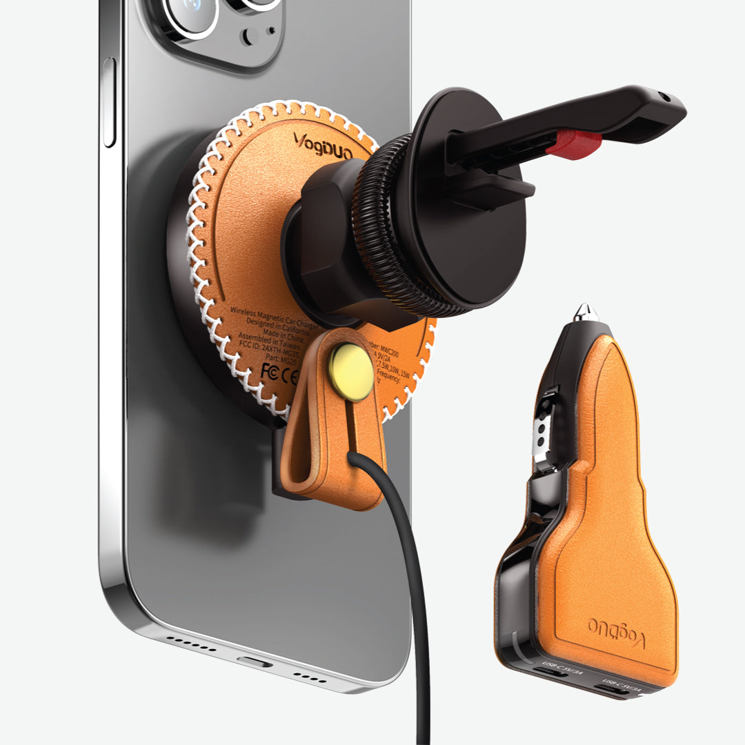 Magnetic Wireless Leather Car Charger