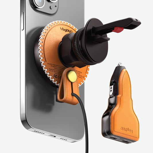 Magnetic Wireless Leather Car Charger