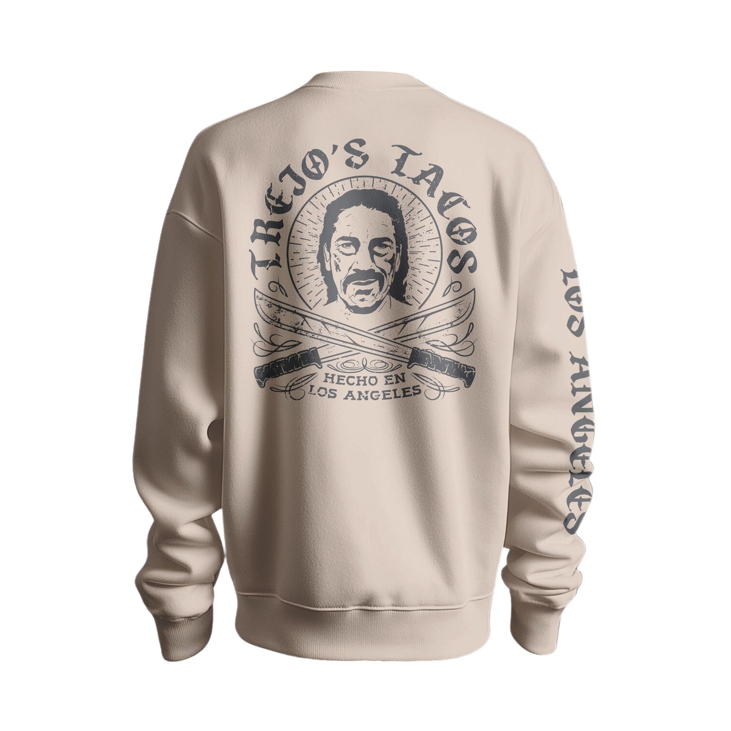 Beige Crewneck Pullover with Machete Logo - Concordia Style Boutique