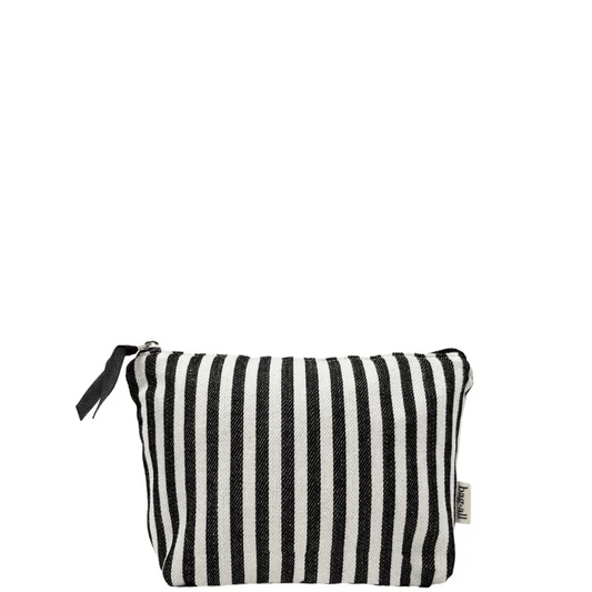 Striped Makeup Pouch, Coated Pink Lining - Concordia Style Boutique