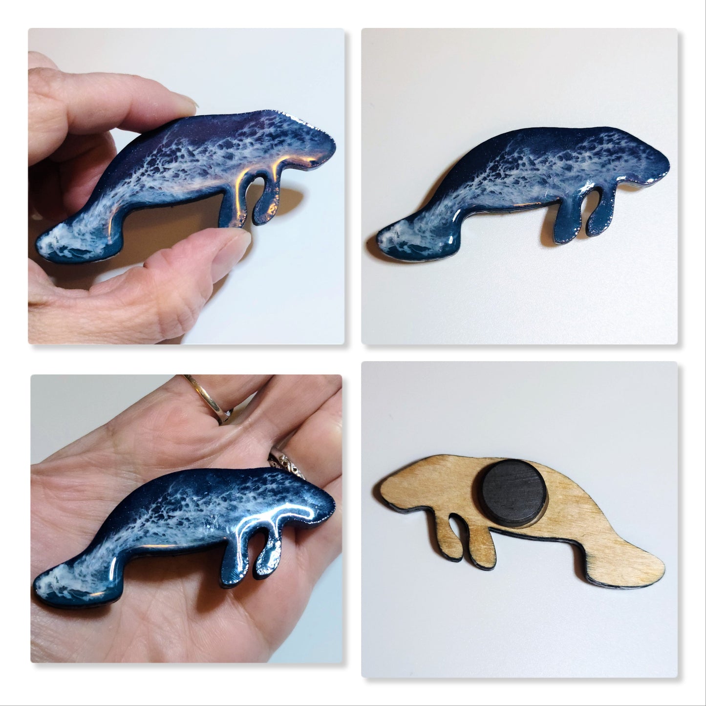 Resin & Wood Ocean Magnets-Sea Creatures