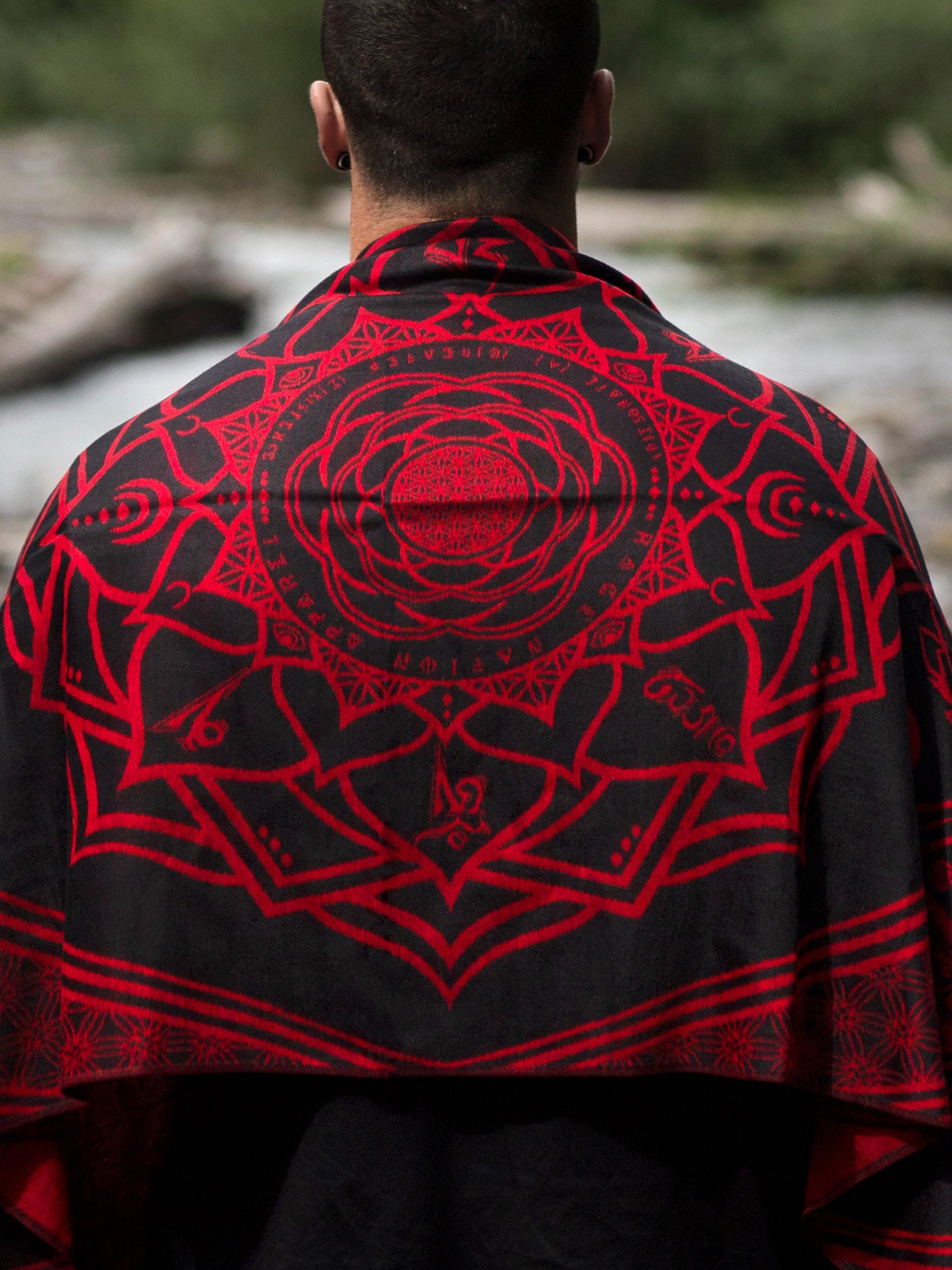 MANTRA • CRIMSON • Reversible Festival Shawl/Scarf - Concordia Style Boutique