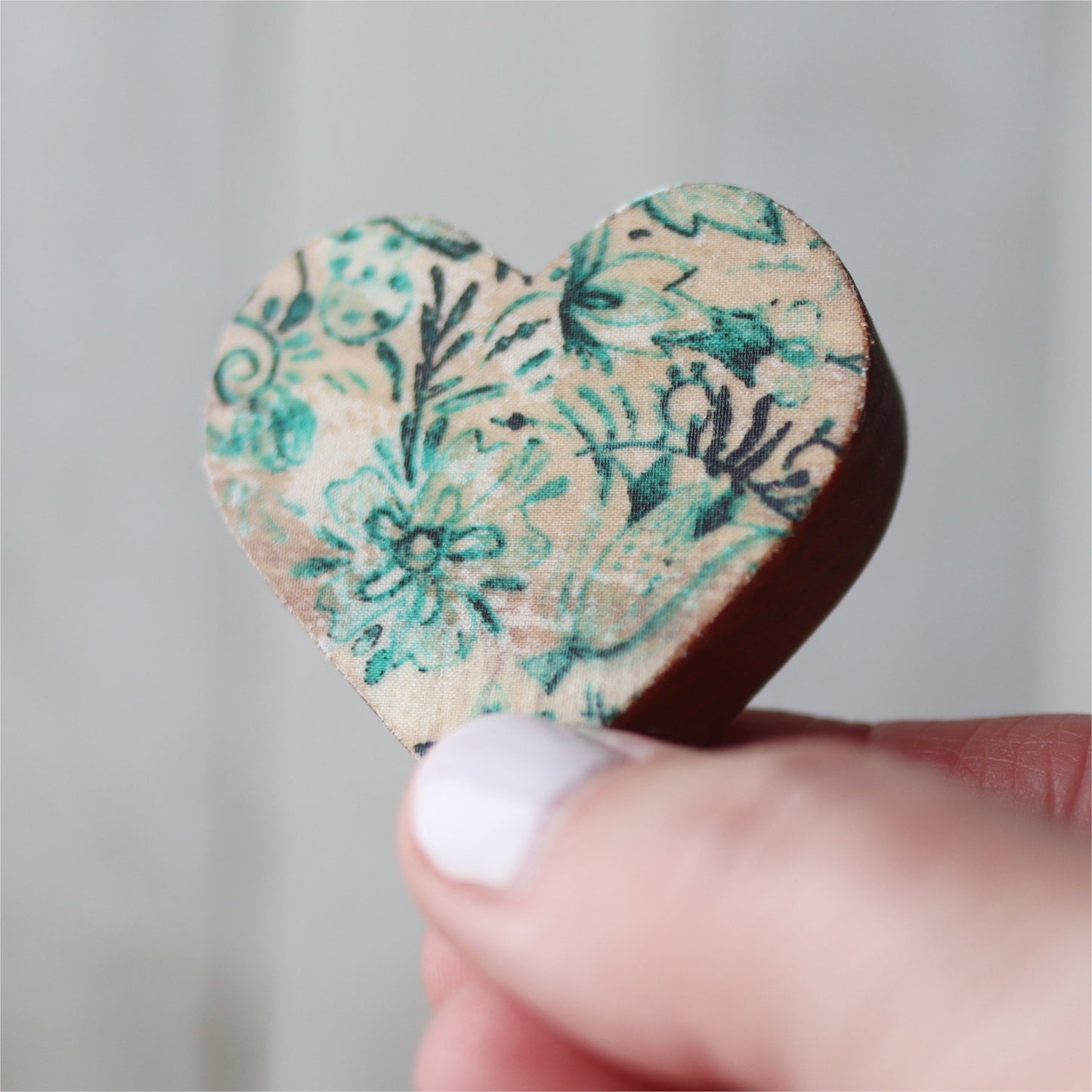 Fabric-Faced Wooden Hearts