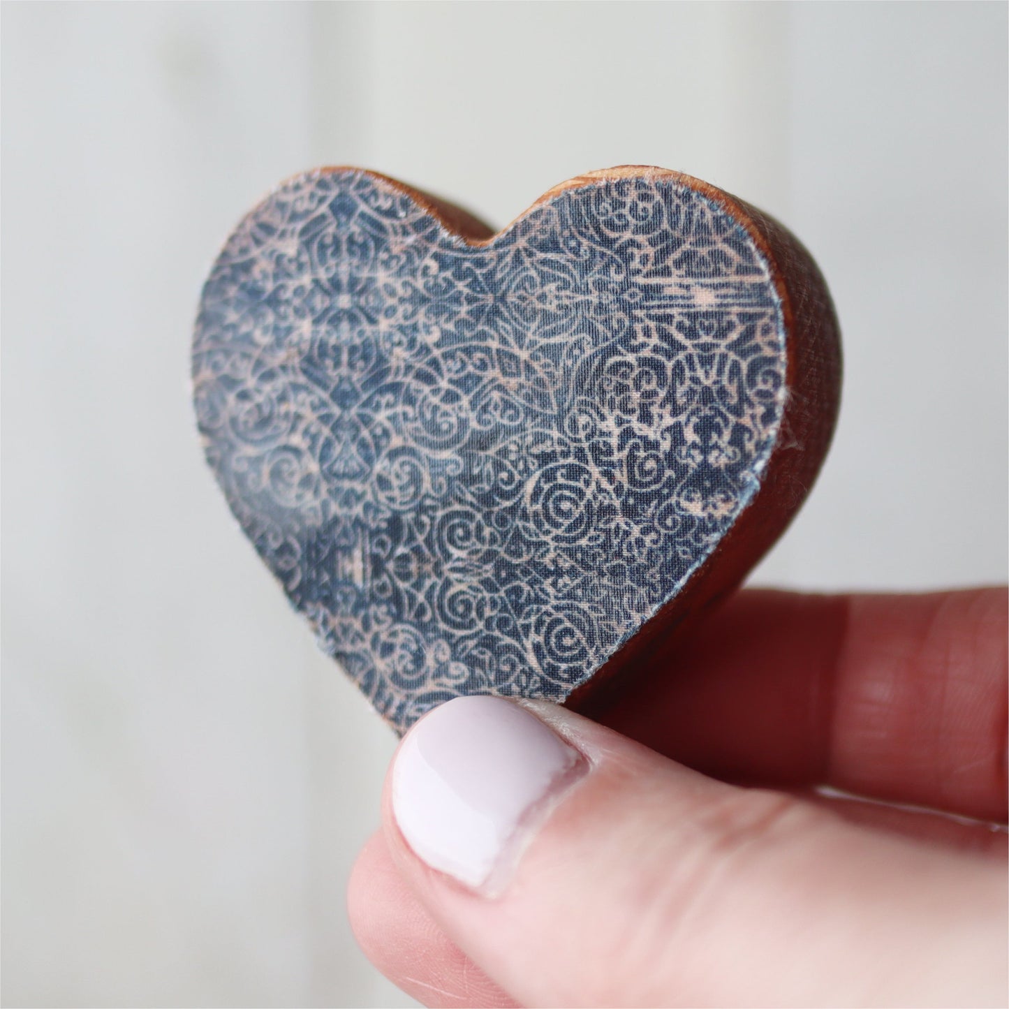 Fabric-Faced Wooden Hearts