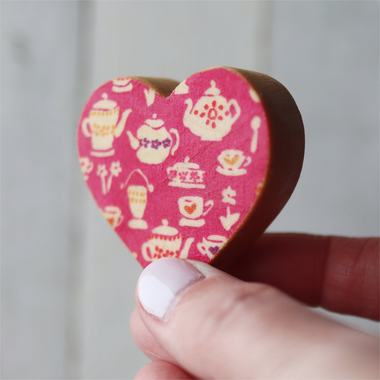 Fabric-Faced Wooden Hearts