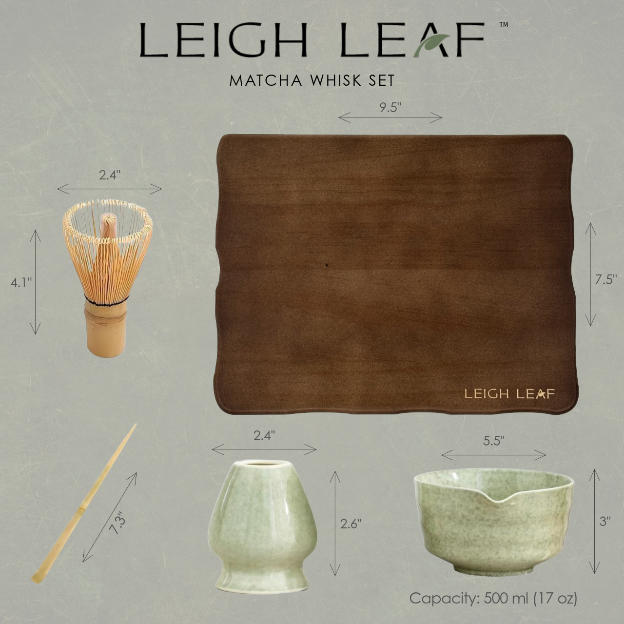 5 Piece Matcha Whisk Set with Wooden Display Board – Perfect for Smooth Frothy Matcha Preparation