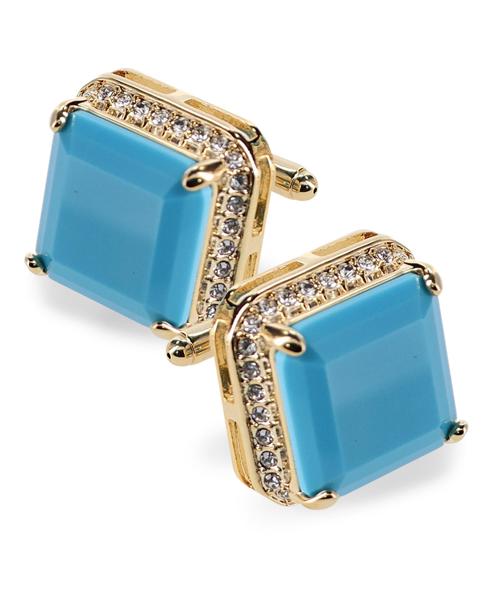 Vittorio Vico Large Big Square Crystal Colorstone Cufflinks: CL 70XX Series - Concordia Style Boutique