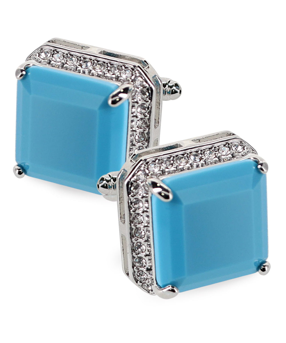 Vittorio Vico Large Big Square Crystal Colorstone Cufflinks: CL 70XX Series - Concordia Style Boutique