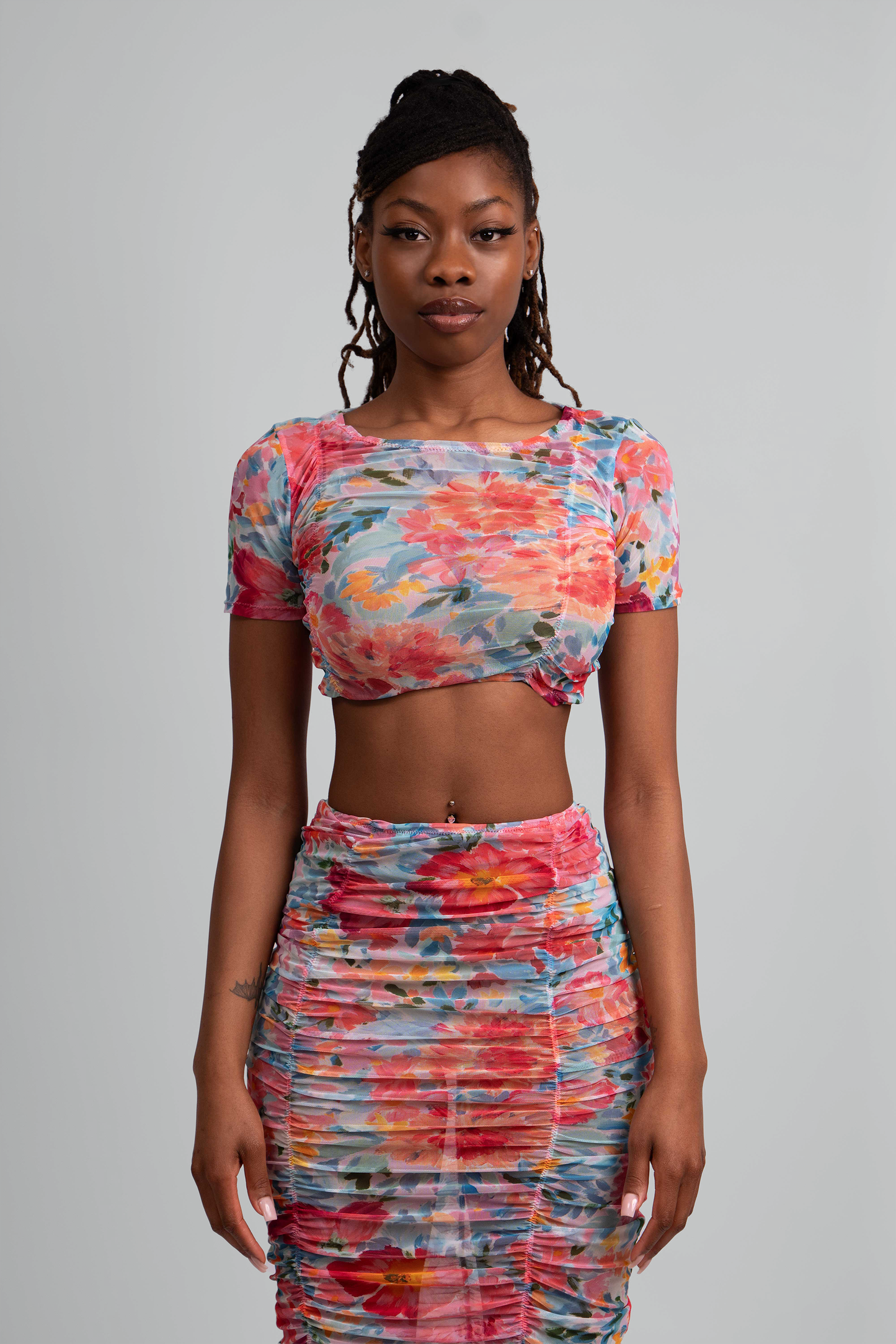 Holly Ruched Floral Print Set